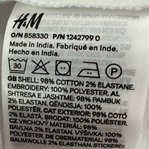 H&M EYELET EMBROIDERY-DETAIL COTTON DRESS SIZE MEDIUM NEW W/ TAG - Picture 8 of 11